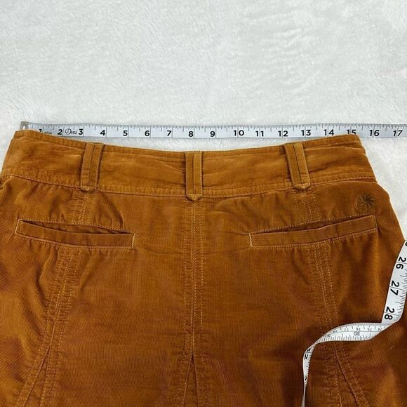 Athleta Women's Size 4 Pleated Corduroy A-Line Flare Mini Skirt Rust Brown - Picture 10 of 11